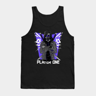 Player One Video Game Hero Urban Warrior Katana Tank Top